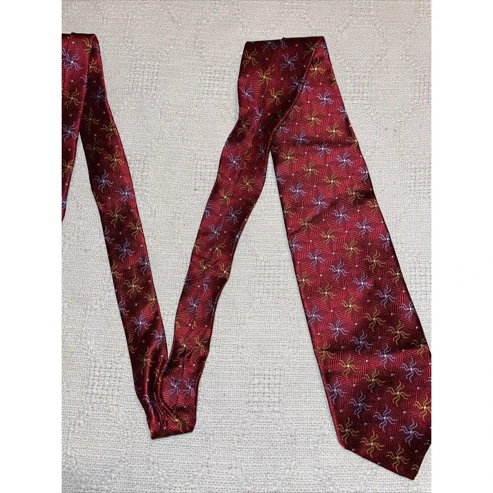 Robert Talbott Men’s Dress Tie Size 59” Red Geometric Silk Business Formal City